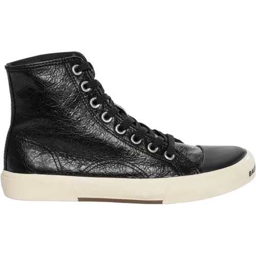 Leather Lace-Up Sneakers , female, Sizes: 7 UK - Balenciaga - Modalova