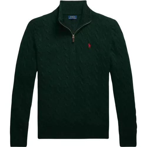 Wollpullover mit Reißverschluss und Logo , Herren, Größe: 2XL - Ralph Lauren - Modalova