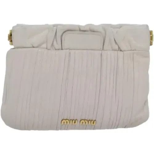 Pre-owned Leather clutches , female, Sizes: ONE SIZE - Miu Miu Pre-owned - Modalova