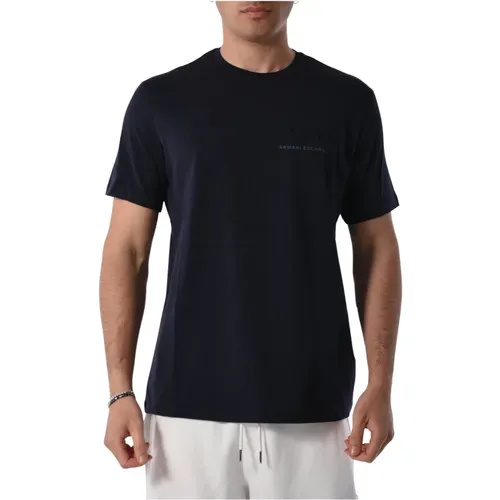 Cotton T-shirt with chest logo , male, Sizes: L, 2XL, S, XL, M - Armani Exchange - Modalova