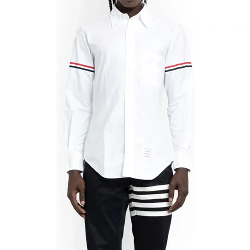 Klassisches Weißes Button-Down Hemd mit Signature-Streifen,Formal Shirts - Thom Browne - Modalova
