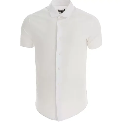 Button Closure T-Shirt with Embossed Eagle , male, Sizes: S, 2XL, M, L, XL - Emporio Armani - Modalova