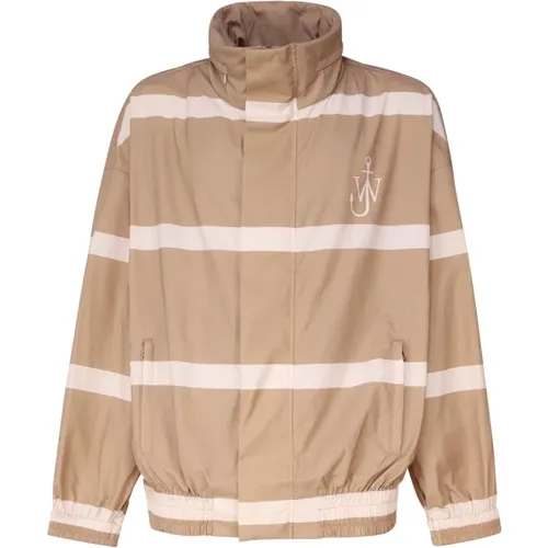 Striped Logo Print Jacket , male, Sizes: L, XL - JW Anderson - Modalova