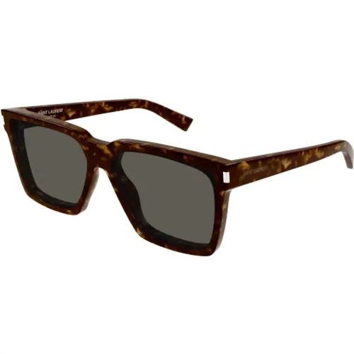 Square Sunglasses in Havana Tortoise , unisex, Sizes: L - Saint Laurent - Modalova