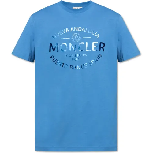 Logo-bedrucktes T-Shirt , Herren, Größe: M - Moncler - Modalova