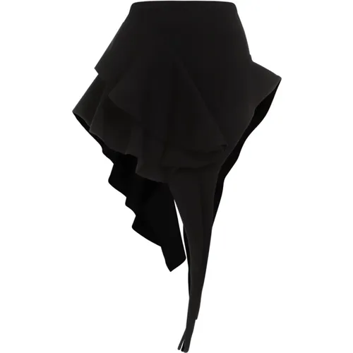 Mini Skirt Ruffle Hem , female, Sizes: S, M - Mugler - Modalova