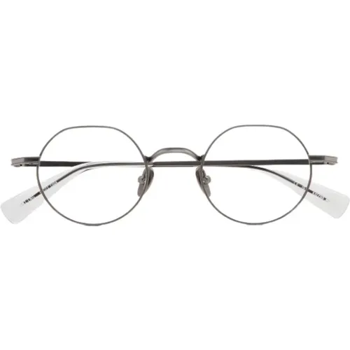 Dark Grey Round Eyeglasses with Flat Browline , female, Sizes: ONE SIZE - Kaleos - Modalova
