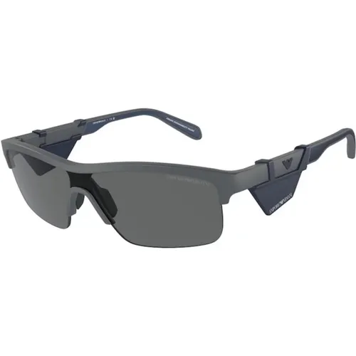 Graue Sonnenbrille mit Dunklen Gläsern - Emporio Armani - Modalova