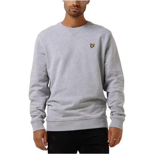 Herren Crew Neck Sweatshirt Grau , Herren, Größe: M - Lyle & Scott - Modalova