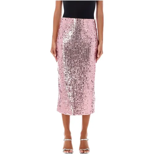 Sequins Pencil Skirt Silver , female, Sizes: XS, S - Rotate Birger Christensen - Modalova