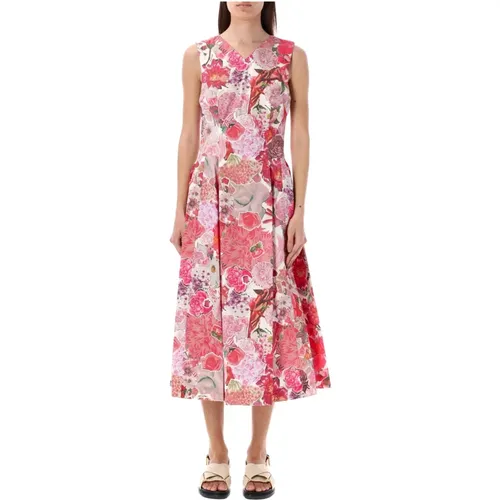 Pink Clematis Collage Print Dress , female, Sizes: S - Marni - Modalova