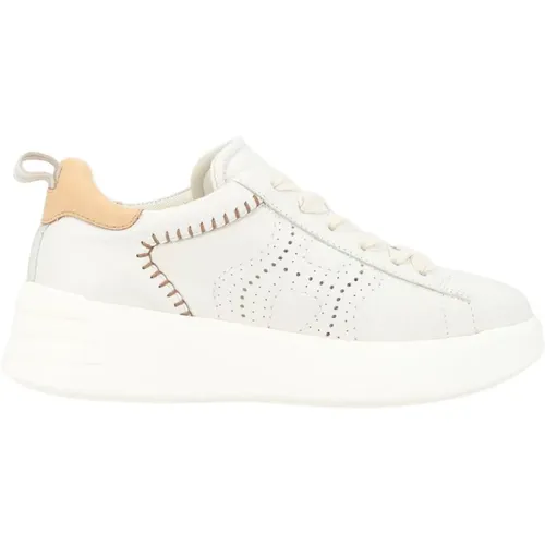 Rebel H562 Ivory Leather Sneaker , female, Sizes: 8 UK - Hogan - Modalova