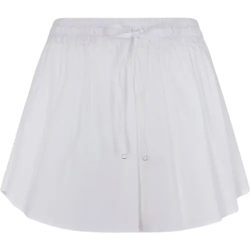 Weiße Baumwollmischung Kordelzug Shorts , Damen, Größe: M - Me-Fui - Modalova