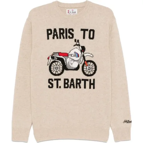 Motorcycle Design Wool Sweater , male, Sizes: XL, L - MC2 Saint Barth - Modalova