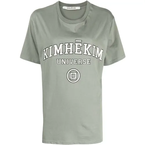 Universe Logo-Print Baumwoll T-Shirt - Kimhekim - Modalova