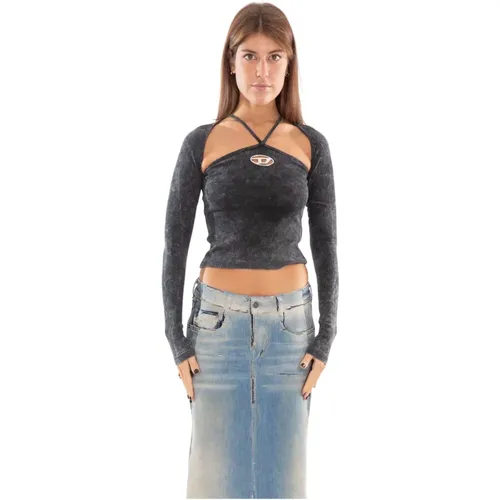 Geripptes Cross Straps Top , Damen, Größe: M - Diesel - Modalova