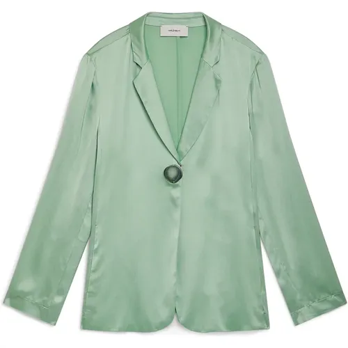 Shiny Single-Breasted Long Sleeve Jacket , female, Sizes: M, S - Maliparmi - Modalova