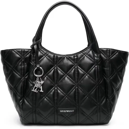 Diamond Quilted Logo Charm Bag , female, Sizes: ONE SIZE - Emporio Armani - Modalova
