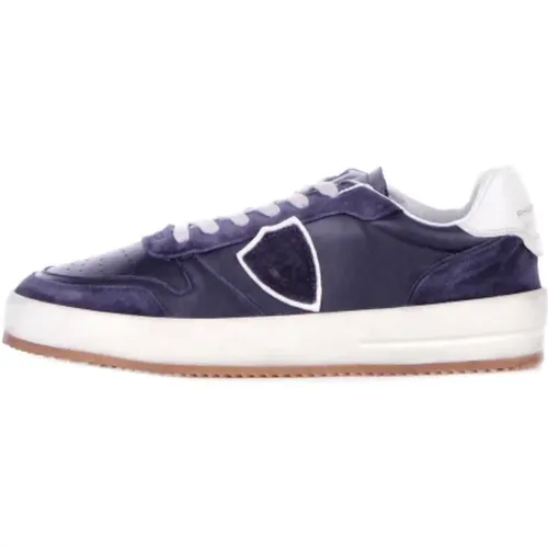 Blaue Sneakers für Männer , Herren, Größe: 41 EU - Philippe Model - Modalova