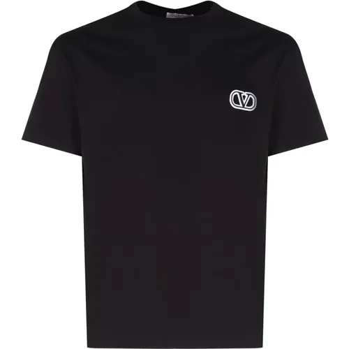 Schwarzes Vlogo Signature T-Shirt , Herren, Größe: L - Valentino Garavani - Modalova