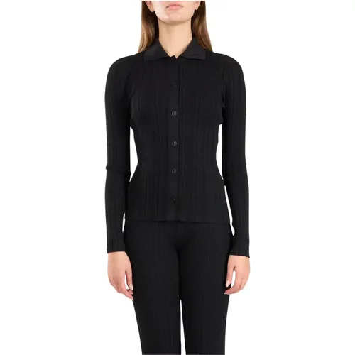 Gerippter Strick V-Ausschnitt Cardigan , Damen, Größe: L - Twinset - Modalova