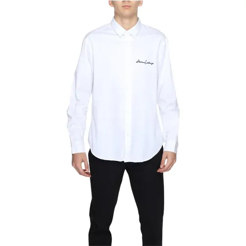 Printed Cotton Shirt with Long Sleeves , male, Sizes: M, L, 2XL, S, XL, XS - Armani Exchange - Modalova