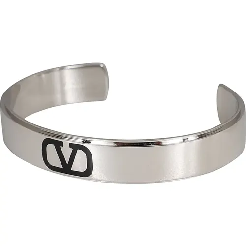 P0N Palladium Nero Vlogo Signature Cuff , male, Sizes: S - Valentino Garavani - Modalova