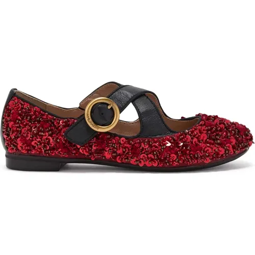 Tweed Paillettes Ballerina , Damen, Größe: 36 EU - MALIPARMI - Modalova