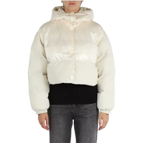 Quilted Cropped Hooded Jacket , female, Sizes: M, S, XS - Armani Exchange - Modalova