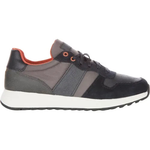 Retro Style Lightweight Trainers Anthracite , male, Sizes: 9 UK - Geox - Modalova