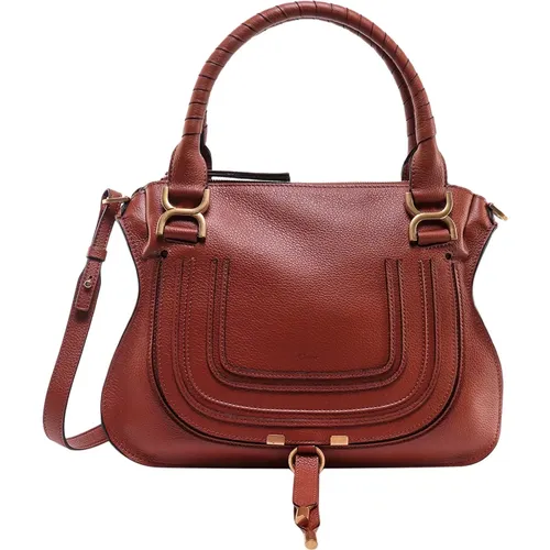 Leather Handbag with Zip Closure , female, Sizes: ONE SIZE - Chloé - Modalova