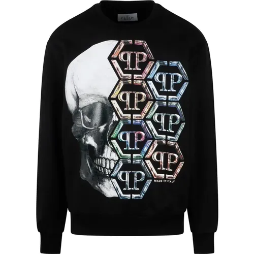 Skull Print Crewneck Sweatshirt - Philipp Plein - Modalova