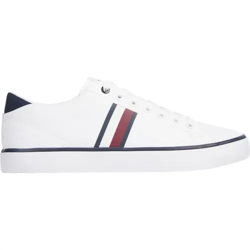 Streifen Mesh Freizeitsneaker Weiß , Herren, Größe: 43 EU - Tommy Hilfiger - Modalova