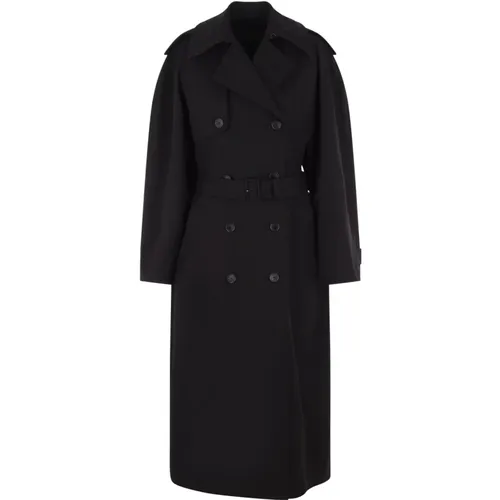 Oversize Double-Breasted Trench Coat , female, Sizes: S, 2XS - Balenciaga - Modalova