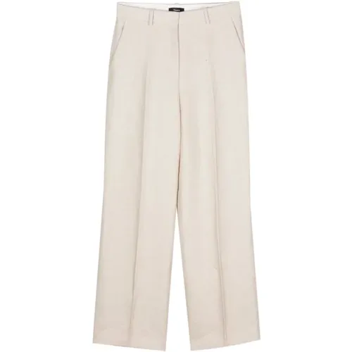 Linen Basket Weave Straight Leg Pants , female, Sizes: 3XS, M, XS, 2XS, S - Theory - Modalova