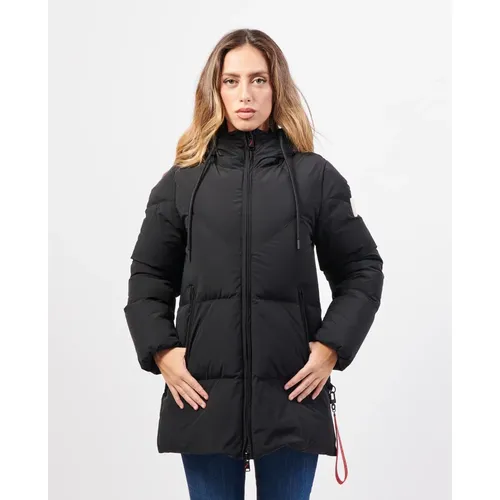 Schwarze Stretch-Nylon-Steppjacke - Afterlabel - Modalova