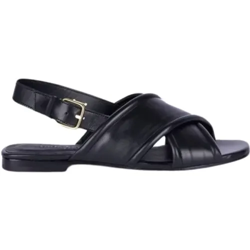 Schwarze Cross-Over Sandalen - Anthology Paris - Modalova