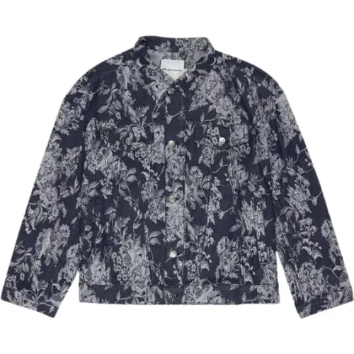 Blumiger Jacquard-Denim-Jacke - The New Society - Modalova