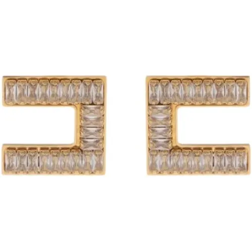 Golden Metal Butterfly Earrings , female, Sizes: ONE SIZE - Elisabetta Franchi - Modalova