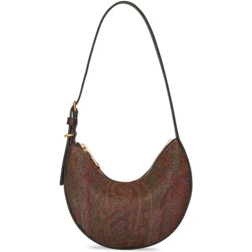 Paisley Print Leather Shoulder Bag , female, Sizes: ONE SIZE - ETRO - Modalova