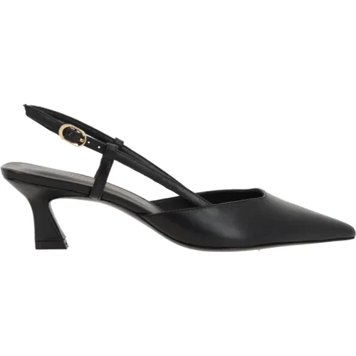 Schwarze Leder Slingback Absätze , Damen, Größe: 39 1/2 EU - Stuart Weitzman - Modalova