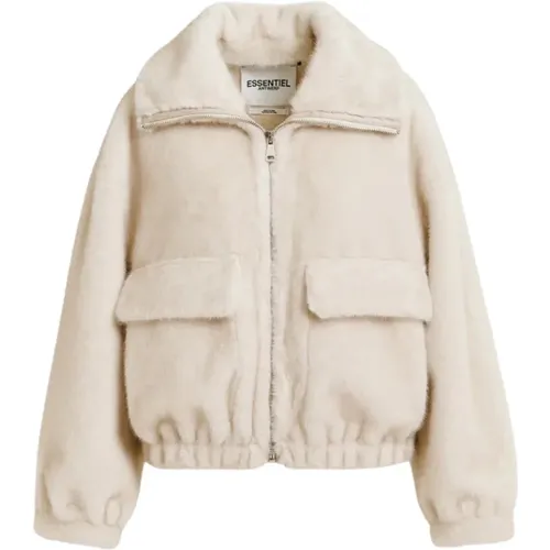 Oversized Faux Fur Blouson Jacke , Damen, Größe: L - Essentiel Antwerp - Modalova