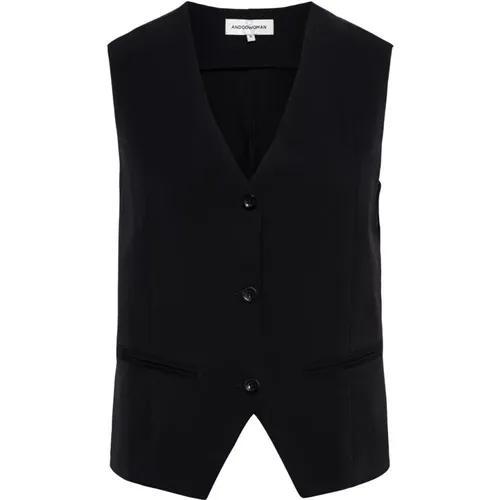 Schwarzes Reise-Gilet , Damen, Größe: M - &Co Woman - Modalova