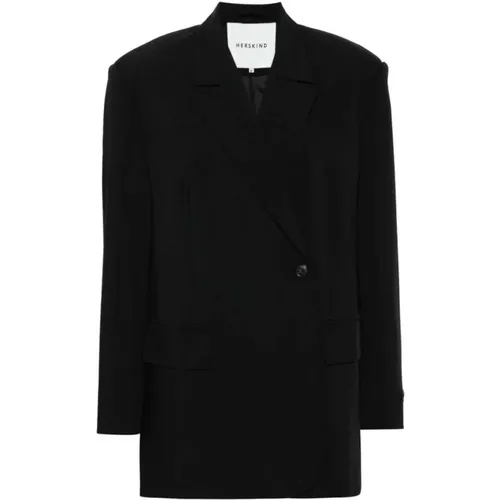 Schwarze Polyester-Blend Jacke , Damen, Größe: L - Birgitte Herskind - Modalova