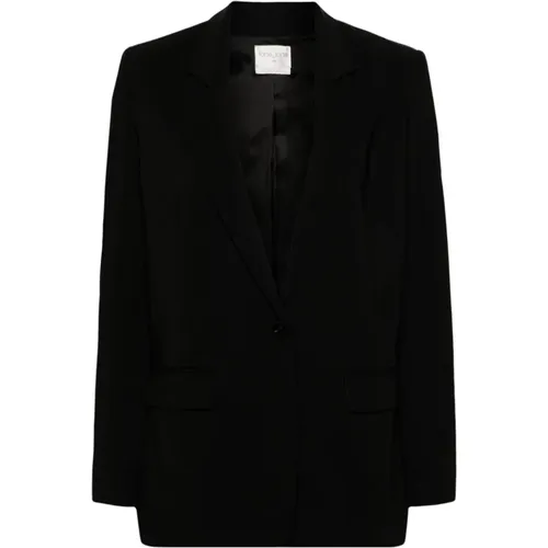 Tailored Jacket with Notched Lapels , female, Sizes: L, M - Forte Forte - Modalova
