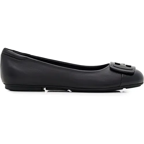 Schwarze Leder Ballerina Flats , Damen, Größe: 36 EU - Hogan - Modalova