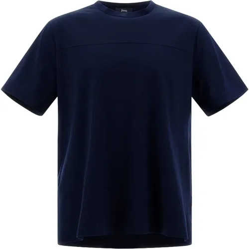 Blaue T-Shirts und Polos mit Regular Fit , Herren, Größe: 2XL - Herno - Modalova
