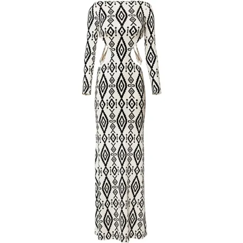 Occasion Dress with Bone Detail , female, Sizes: 2XS, XS - Elisabetta Franchi - Modalova