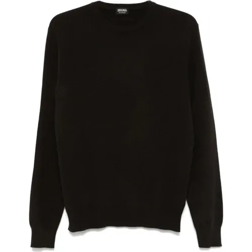 Cashmere Knit Crew Neck Sweater , male, Sizes: M, L, XL - Ermenegildo Zegna - Modalova