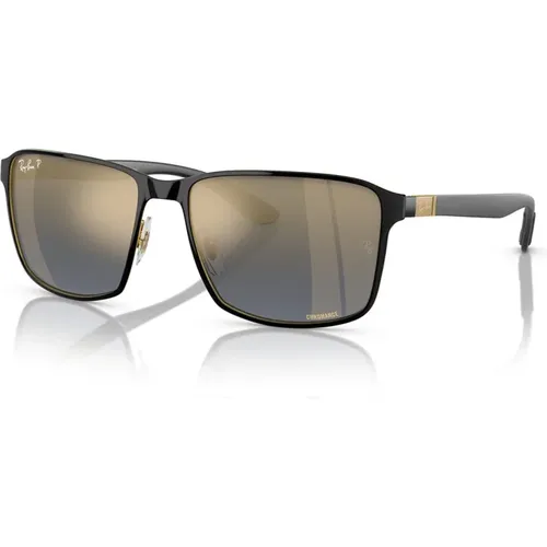 Square Polarized Sunglasses Gold Blue , unisex, Sizes: 59 MM - Ray-Ban - Modalova